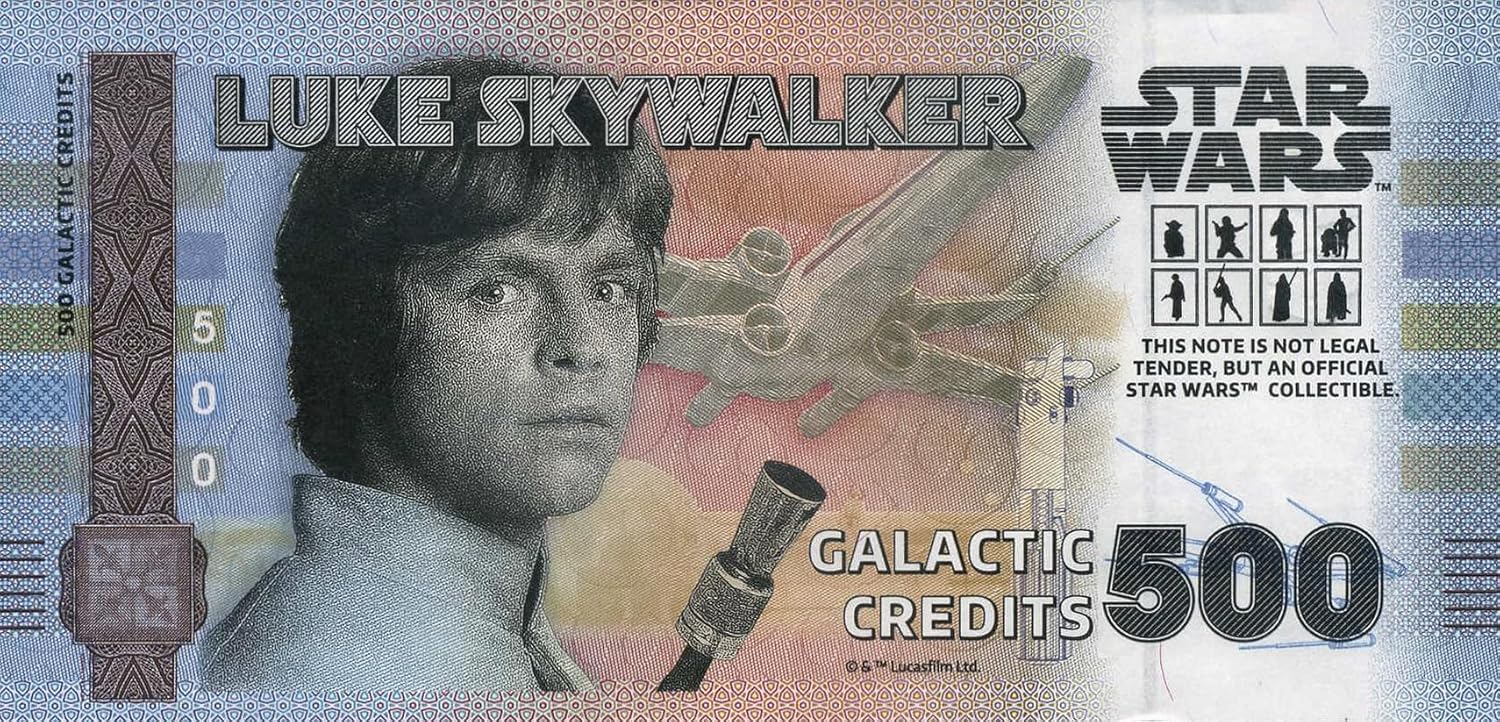 Billete Star Wars Oficial de Colección - Luke Skywalker
