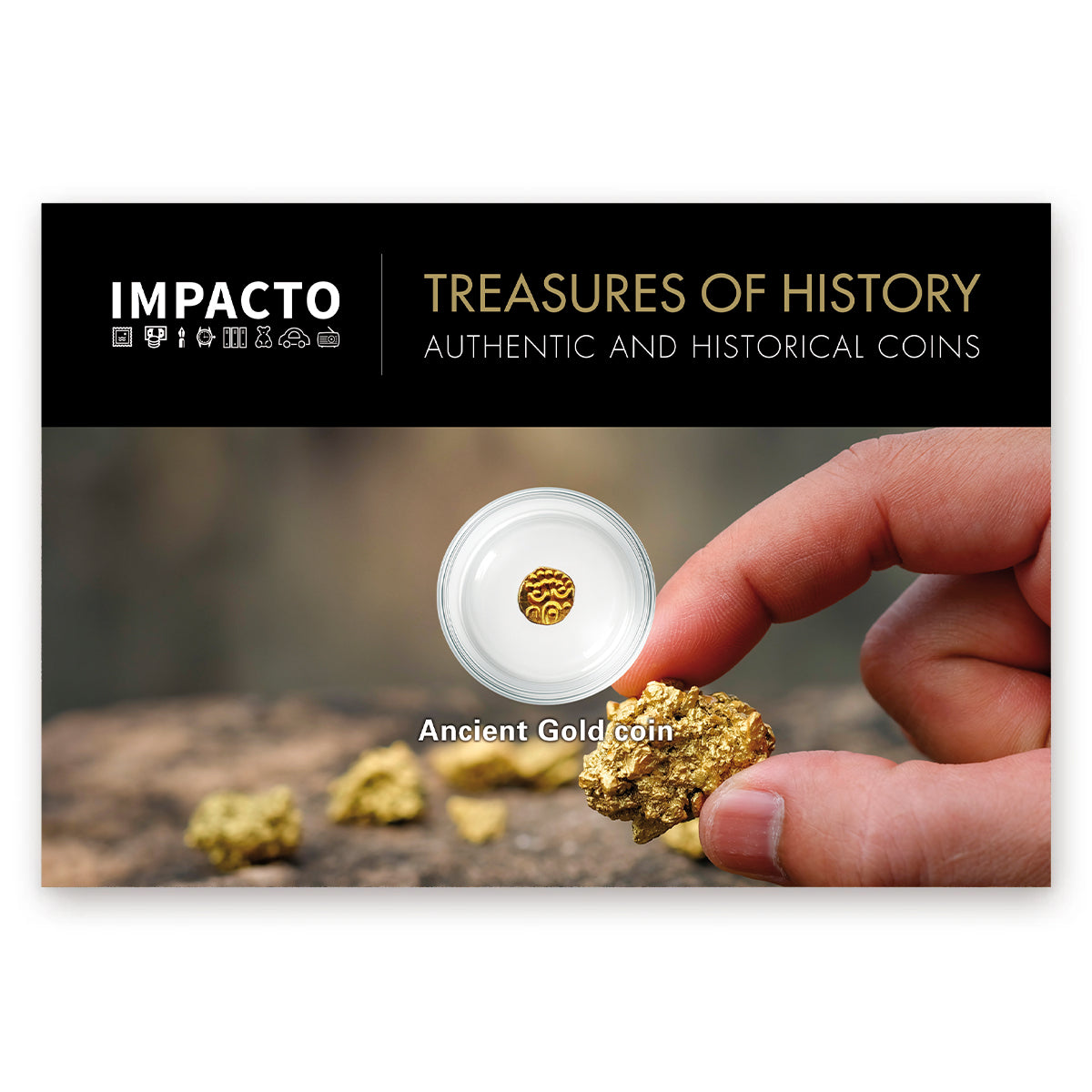 Moneda auténtica de la India - El Fanam de Oro, la más pequeña del Mundo | Certificada