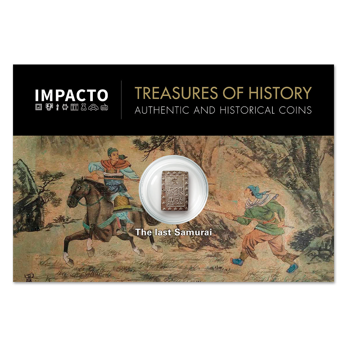 Moneda auténtica de los últimos Samurais - Dinero Vertical de Plata | Certificada
