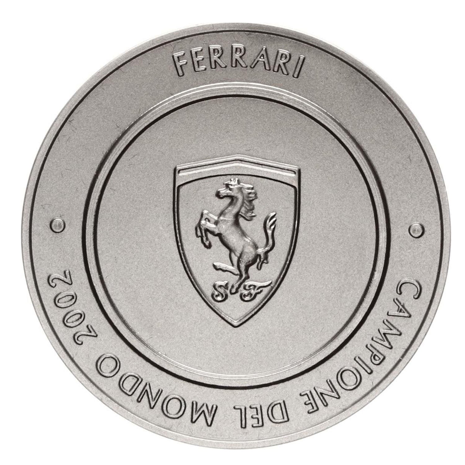 Official Ferrari F1 Championship Medal: Titanium, 2002 Edition