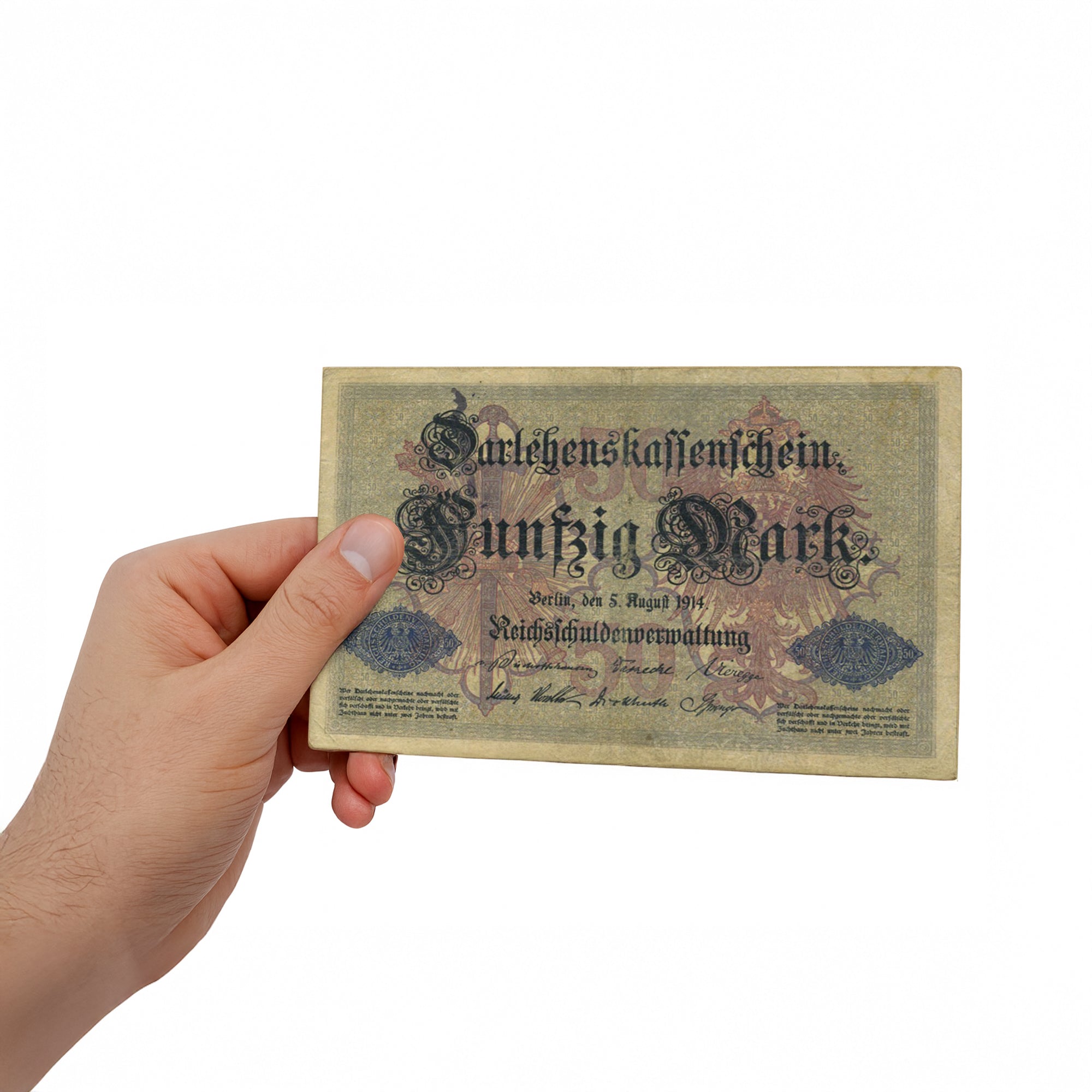 7 billetes auténticos del Imperio Alemán 1014-1018 - Primera Guerra Mundial | Certificados