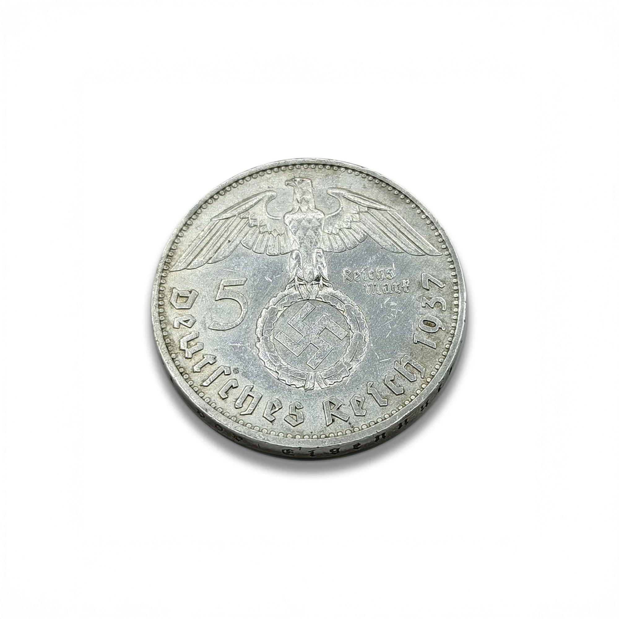Authentic World War II Silver Coin - The 5 Nazi Marks (1936-1939) | Certified