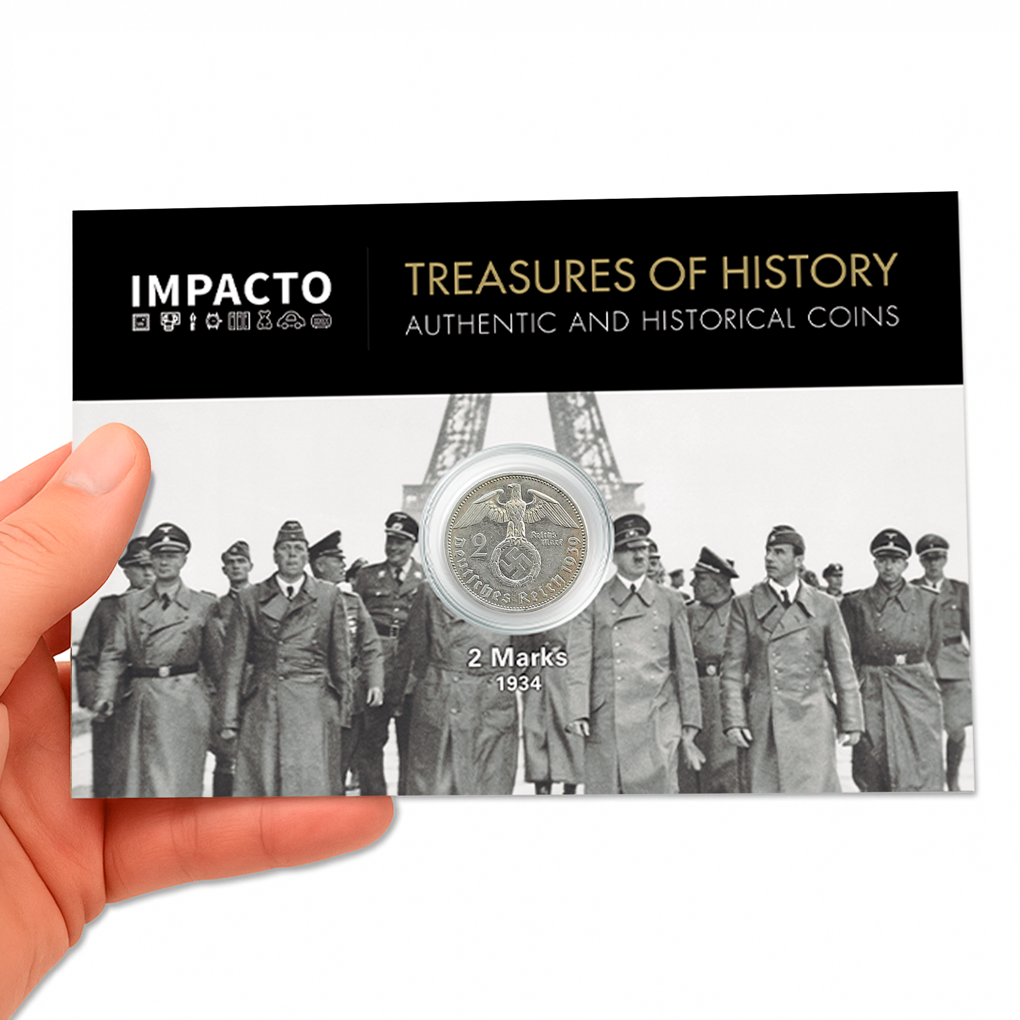 Authentic World War II Silver Coin - The 2 Nazi Marks (1936-1939) | Certified