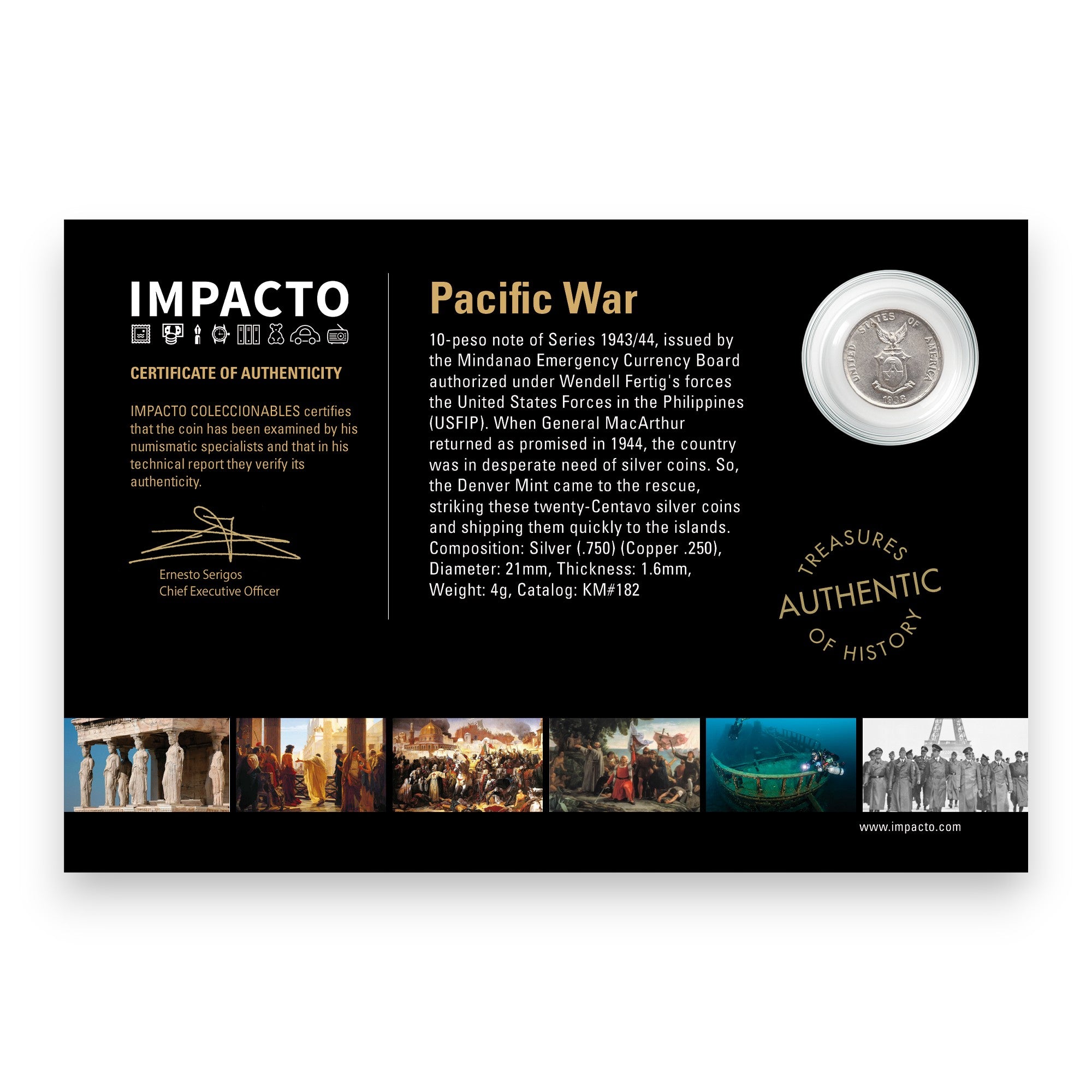 Authentic World War II silver coin and banknote - MacArthur Collection (1943-1944) | Certificates