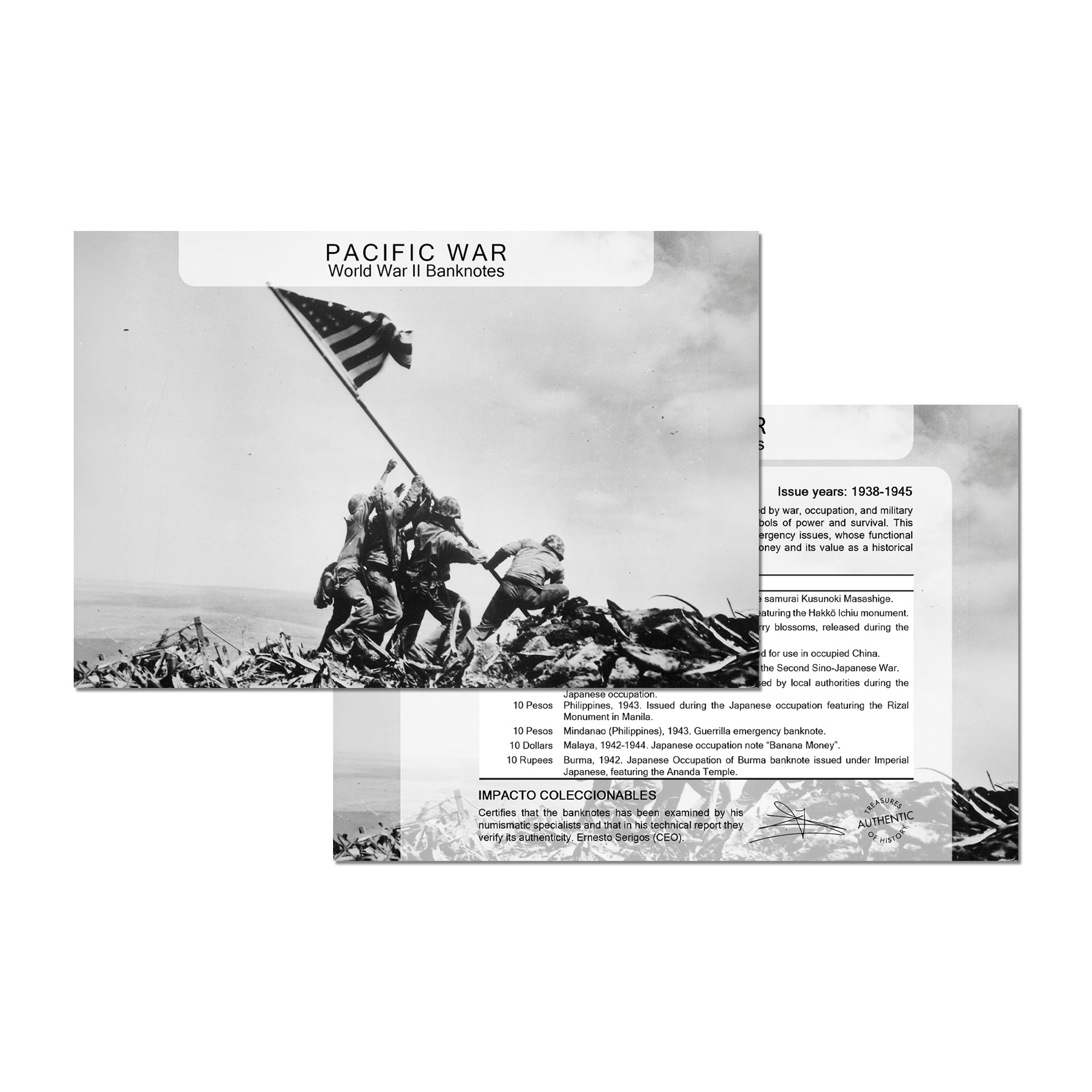 10 authentic World War II banknotes - The Pacific War (1939-1945) | Certificated