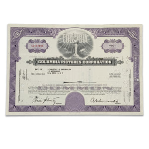 Collectible Stocks Certificate - COLUMBIA Pictures Corporation