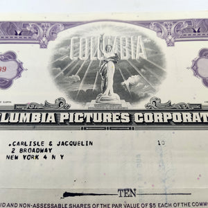 Collectible Stocks Certificate - COLUMBIA Pictures Corporation