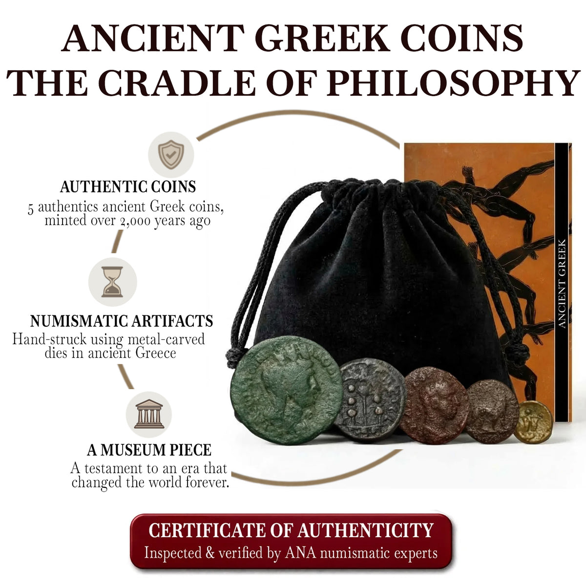 5 Monedas auténticas de la Antigua Grecia - La cuna de la filosofía | Certificadas