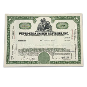 Collectible Stocks Certificate - PEPSI-COLA United Bottlers, Inc