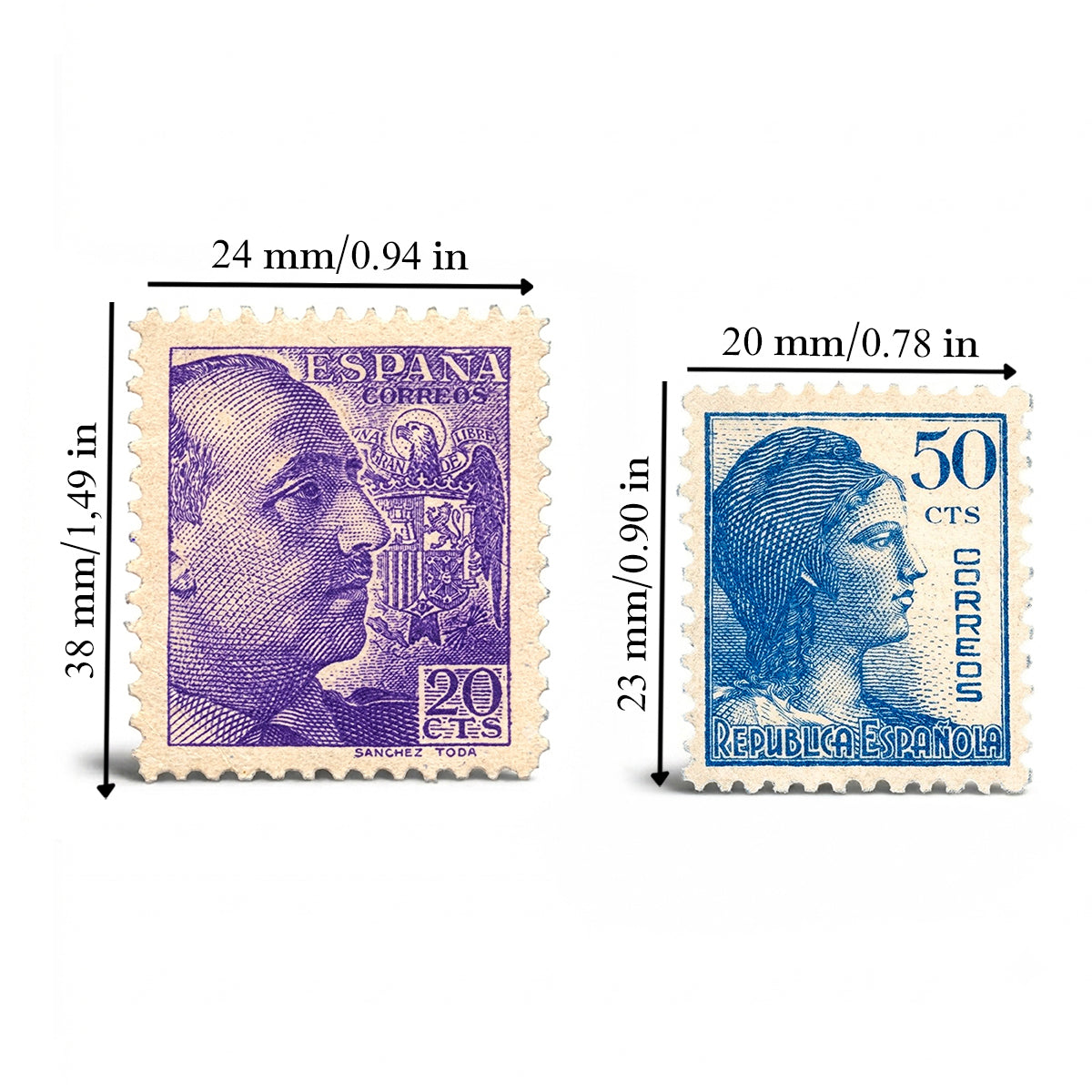 Colección Auténtica de Monedas y Sellos de la Guerra Civil Española | 6 Monedas Históricas + 2 Sellos Oficiales de España (1936-1939)