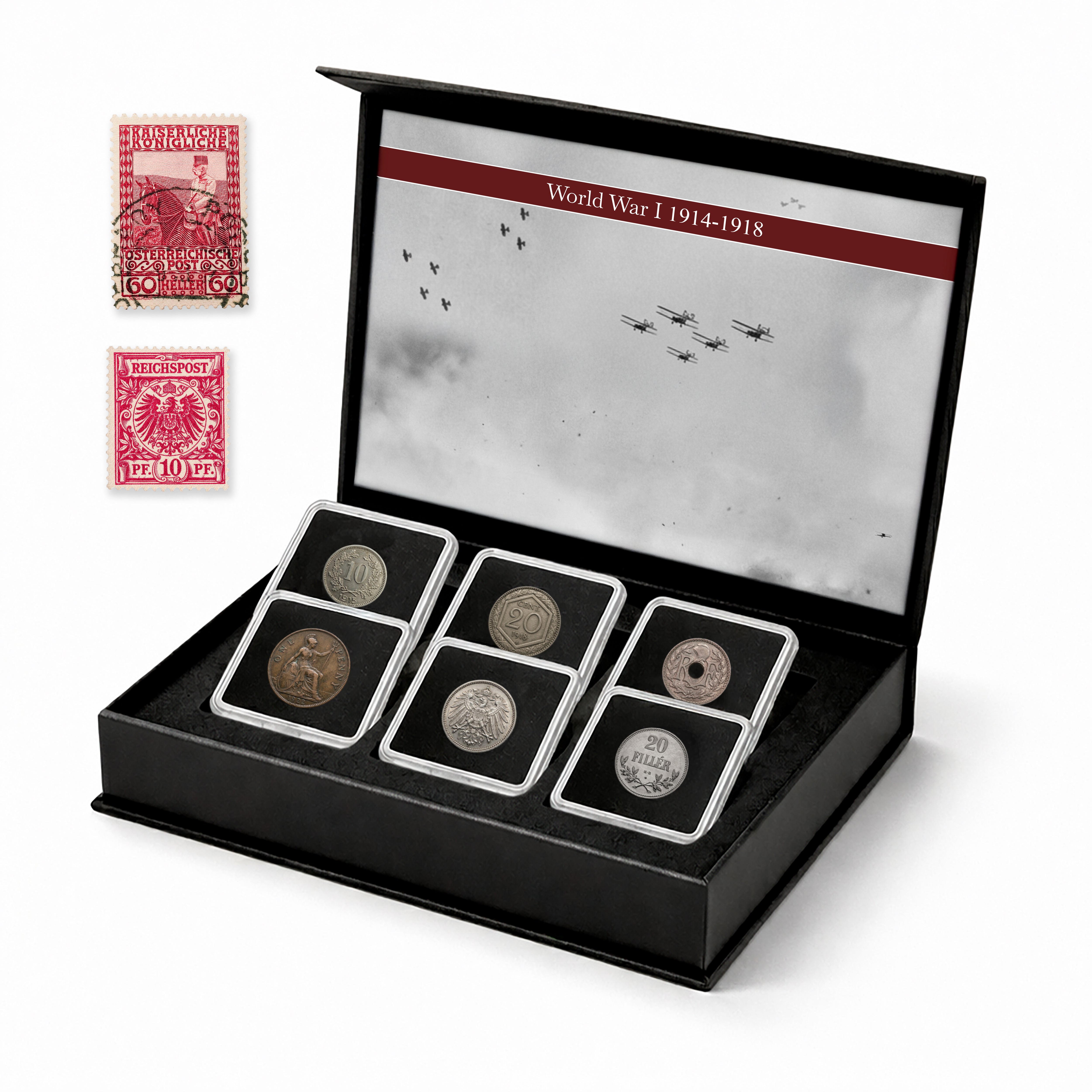 6 monedas auténticas de la Primera Guerra Mundial - (1914-1918) | Certificadas