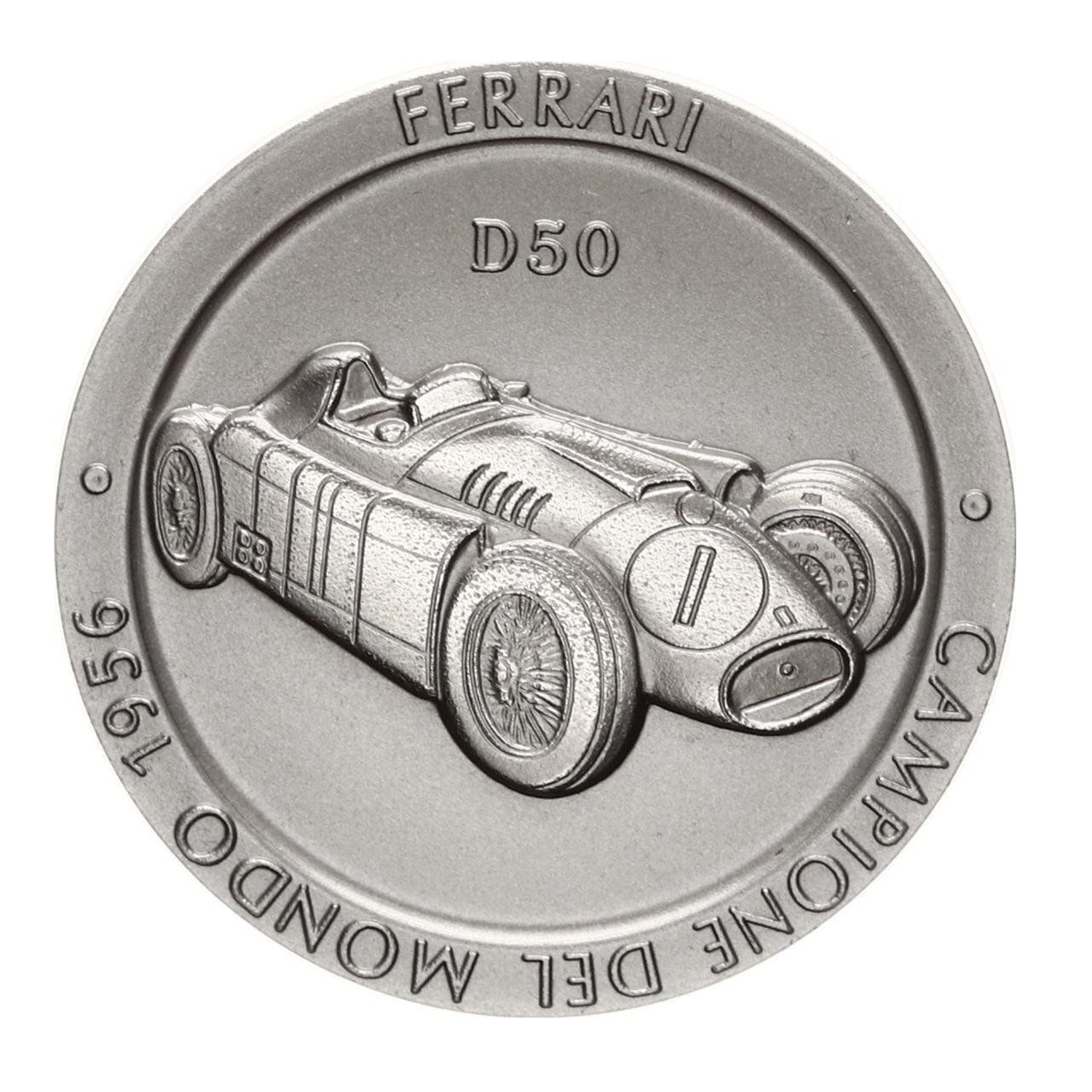 Official Ferrari F1 Championship Medal: Titanium, 1956. D50 Edition