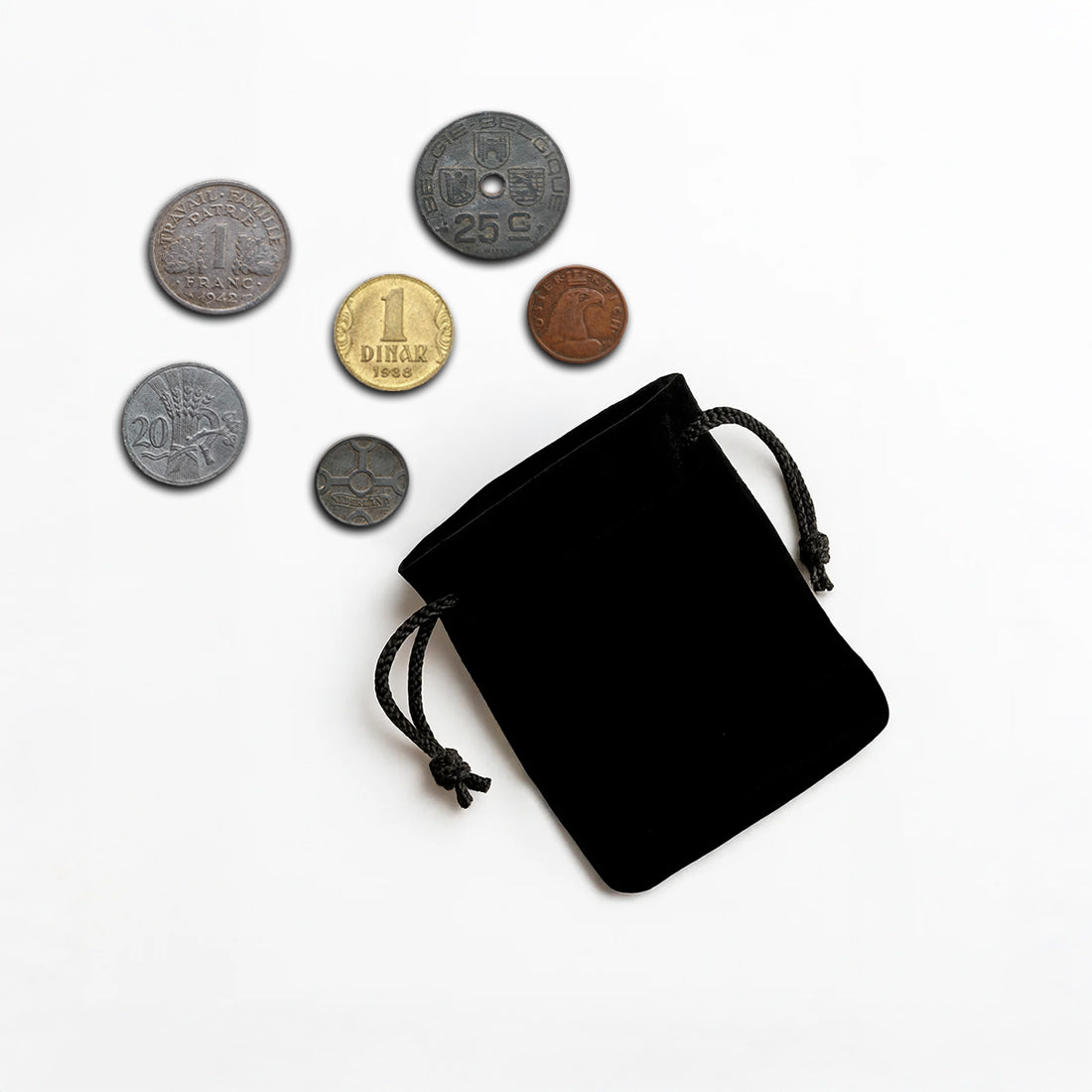 6 monedas auténticas de la Segunda Guerra Mundial - Territorios Ocupados en bolsa (1925-1945) | Certificadas