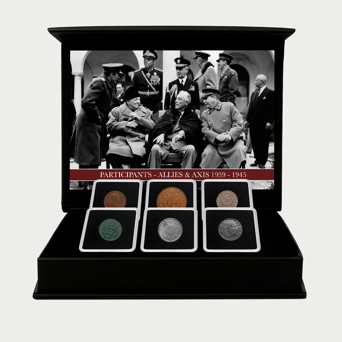 6 monedas auténticas de la Segunda Guerra Mundial - Aliados & Eje (1939-1945) | Certificadas