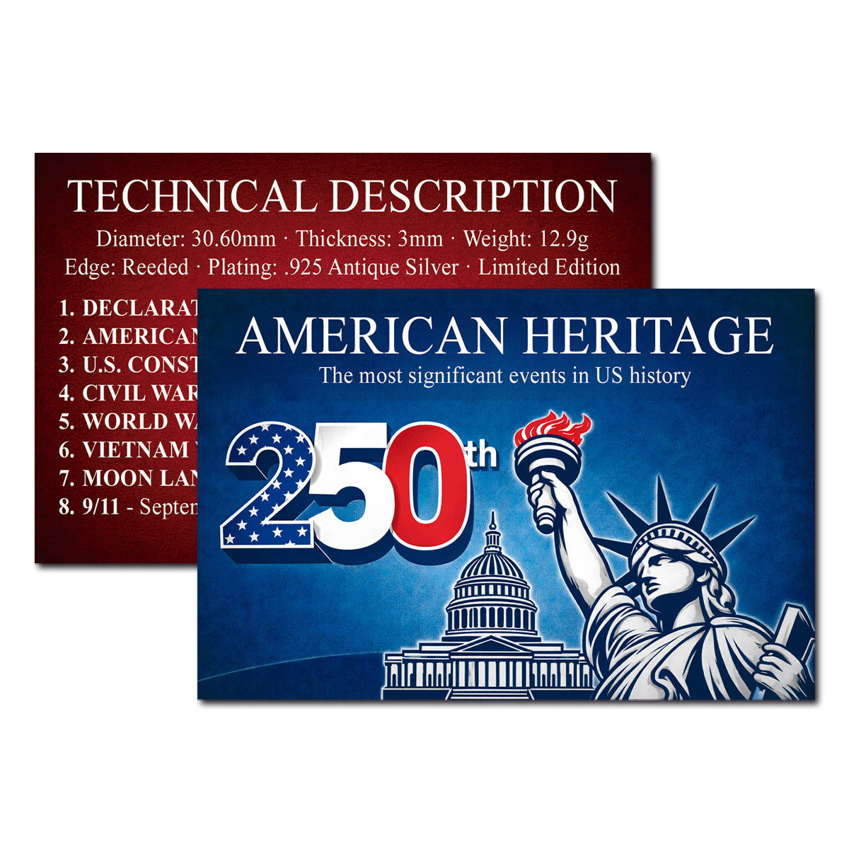 8 medallas auténticas - COLECCIÓN American Heritage