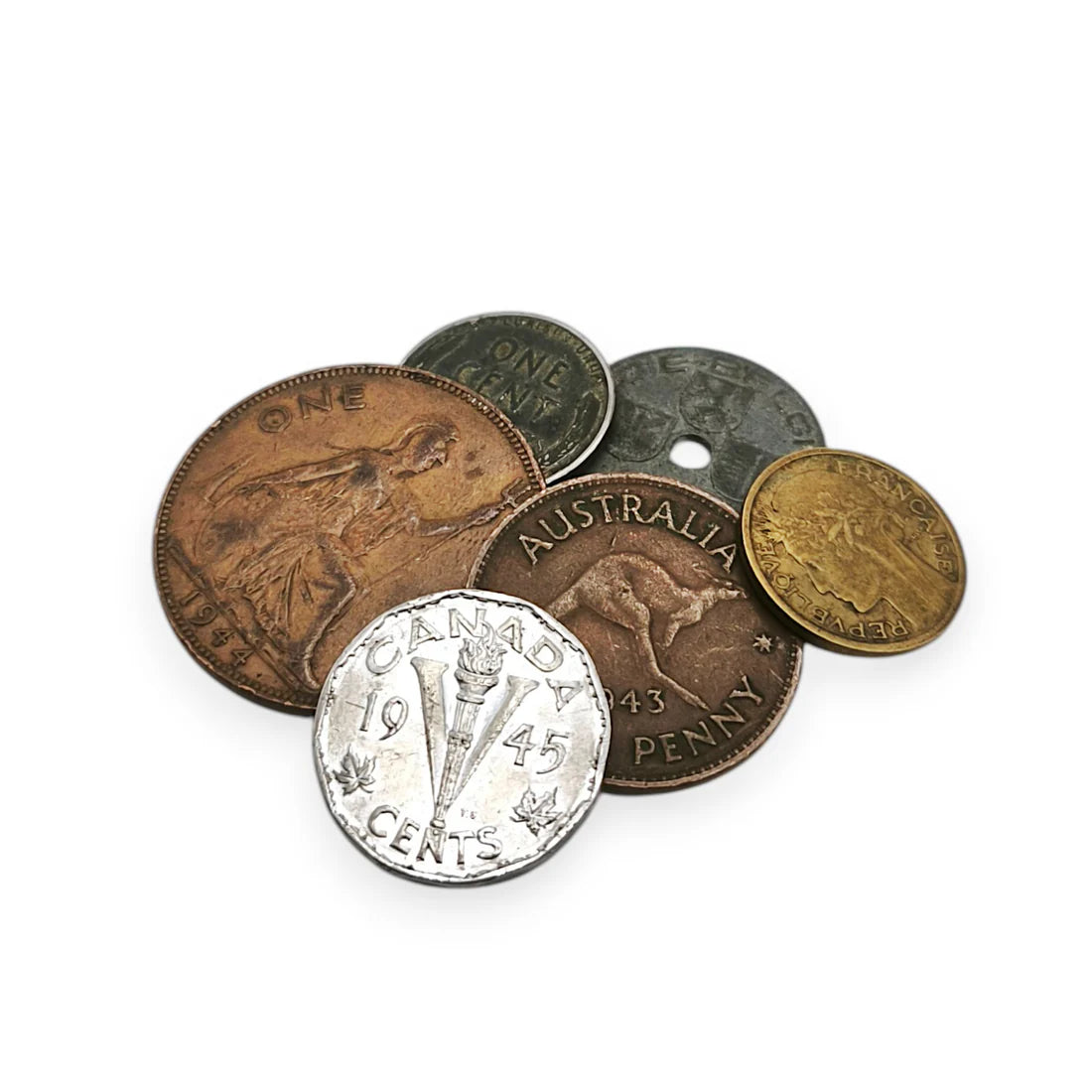 6 authentic World War II coins - Normandy Landings (1944) | Certified