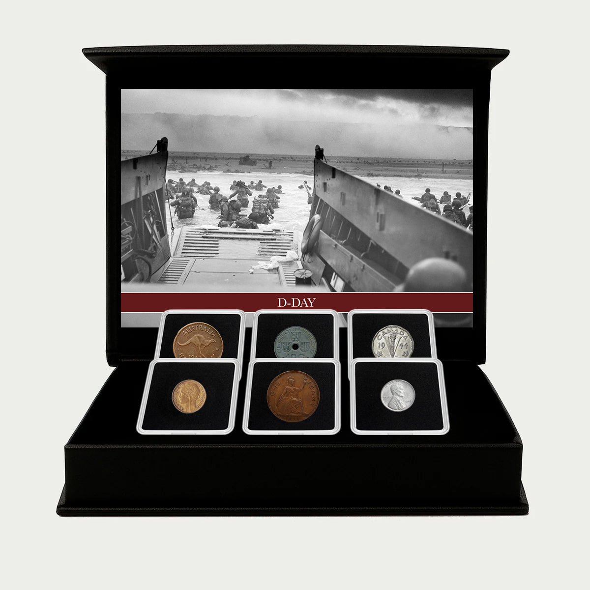 6 monedas auténticas de la Segunda Guerra Mundial - Desembarco de Normandía (1944) | Certificadas
