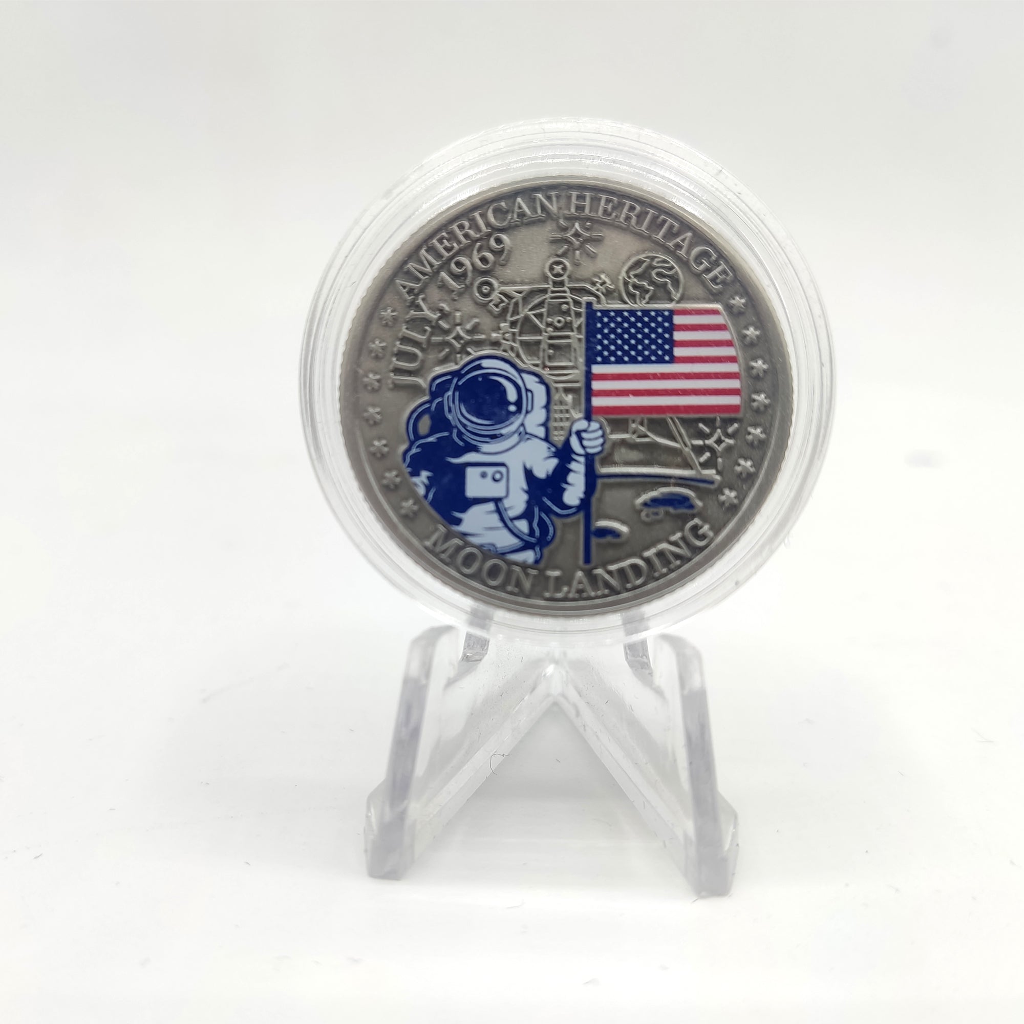 American Heritage Medal: Silver-Plated, Moon Landing Commemorative