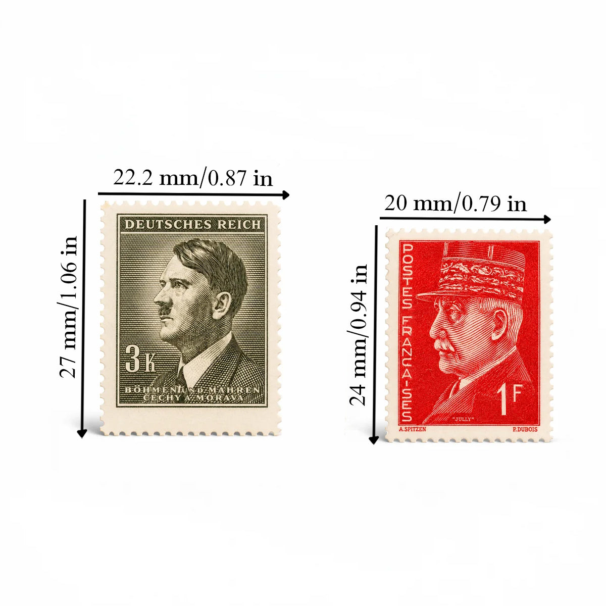 6 monedas auténticas y 2 sellos de la Segunda Guerra Mundial - Territorios Ocupados (1925-1945) | Certificadas