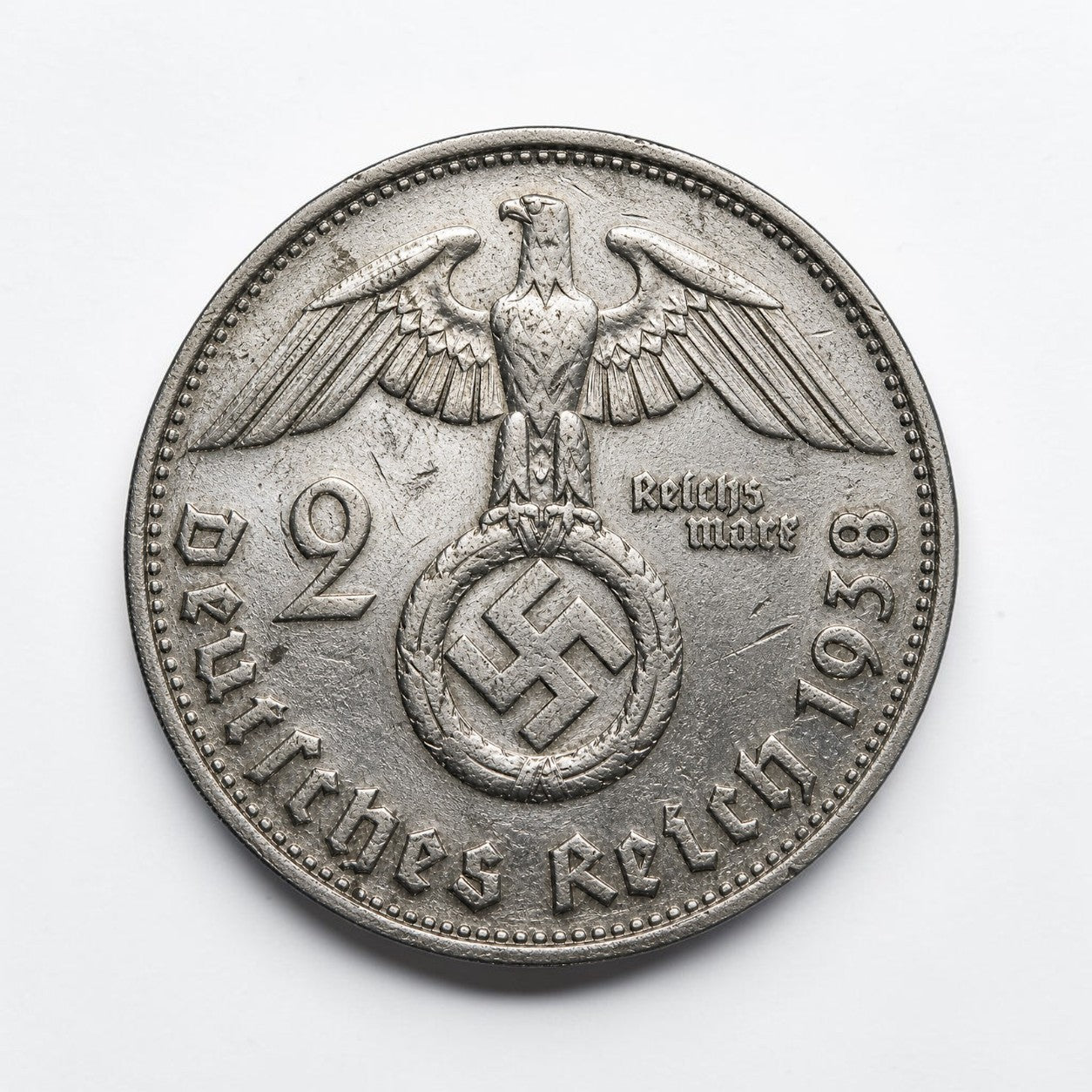 Moneda auténtica de Plata de la Segunda Guerra Mundial - Los 2 Marcos Nazis (1936-1939) | Certificada