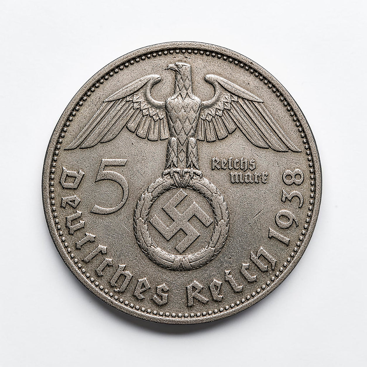 Moneda auténtica de Plata de la Segunda Guerra Mundial - Los 5 Marcos Nazis (1936-1939) | Certificada