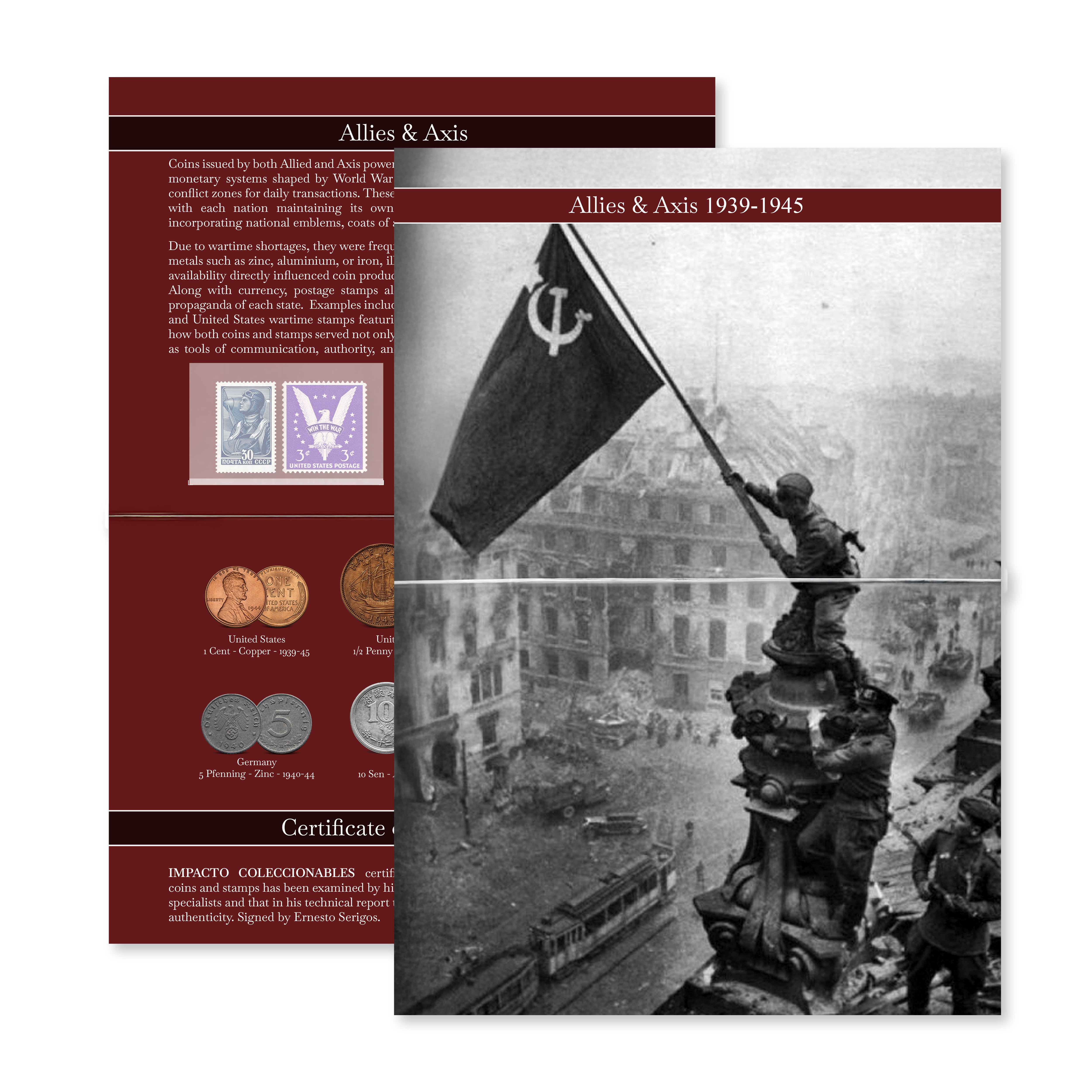 6 authentische Münzen aus dem Zweiten Weltkrieg – Alliierte & Achsenmächte (1939–1945) | Zertifiziert