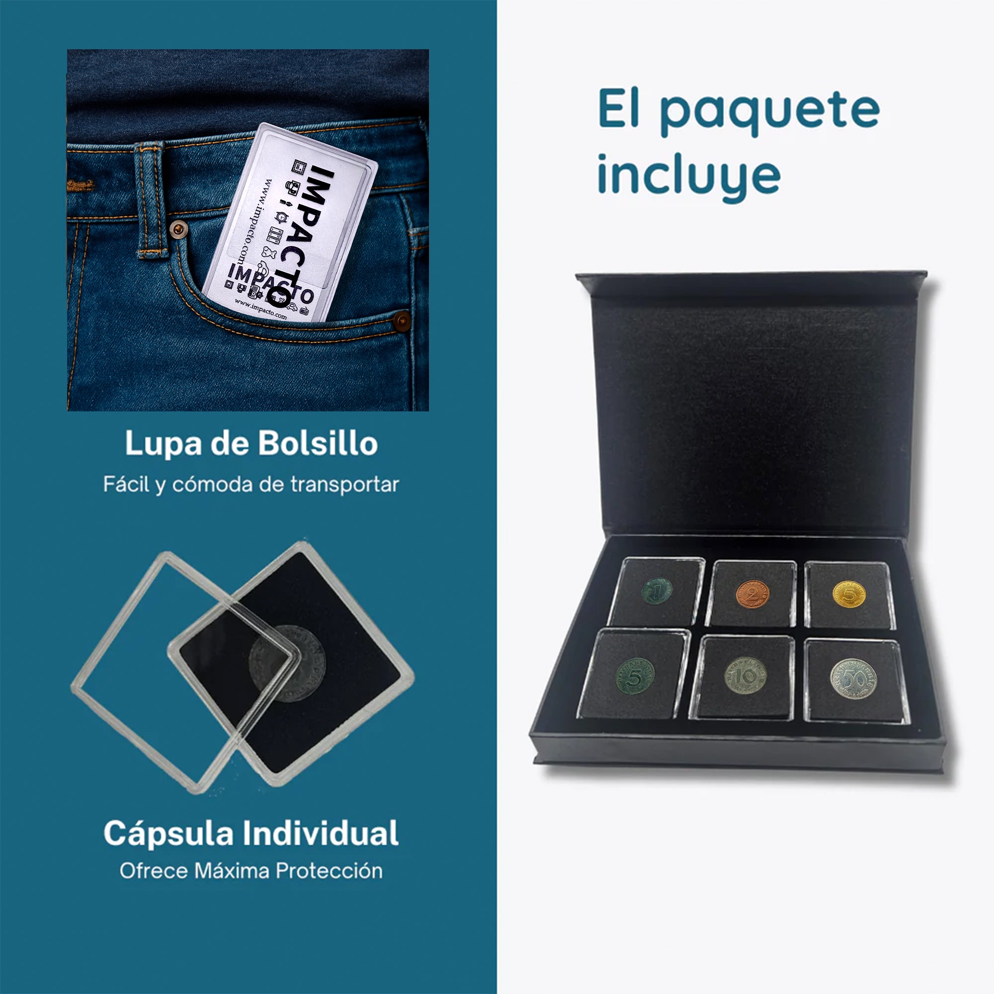6 monedas auténticas de la Segunda Guerra Mundial - El Tercer Reich (1933-1945) | Certificadas
