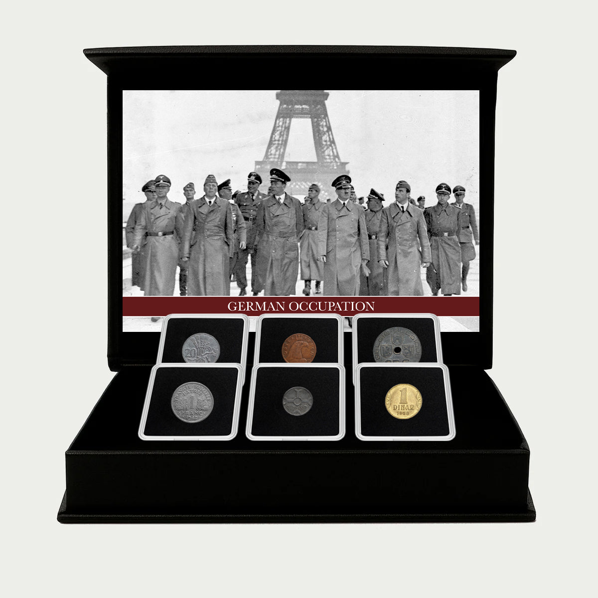 6 monedas auténticas de la Segunda Guerra Mundial - Territorios Ocupados (1925-1945) | Certificadas