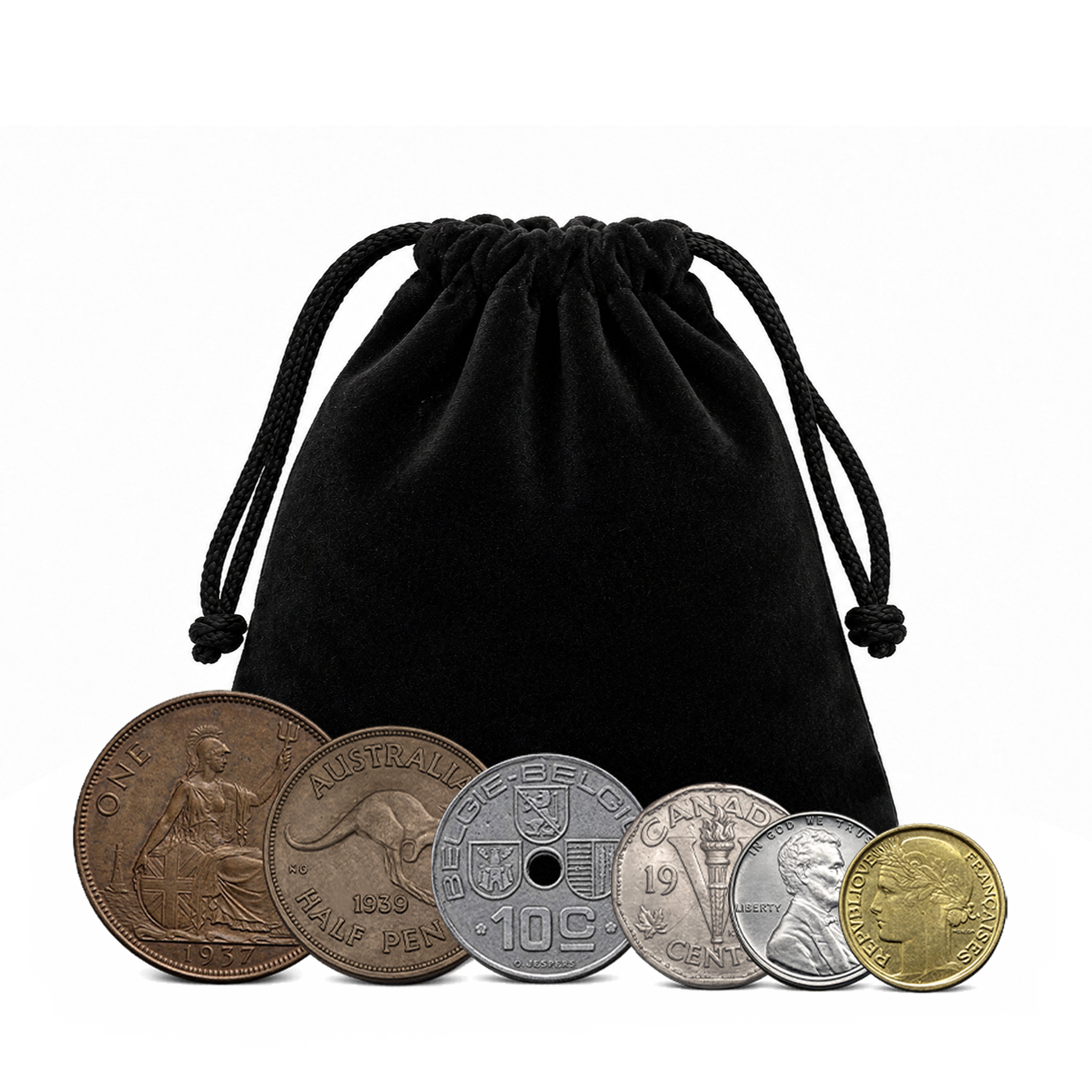 6 authentic World War II coins - D-Day in a bag (1944) | Certified