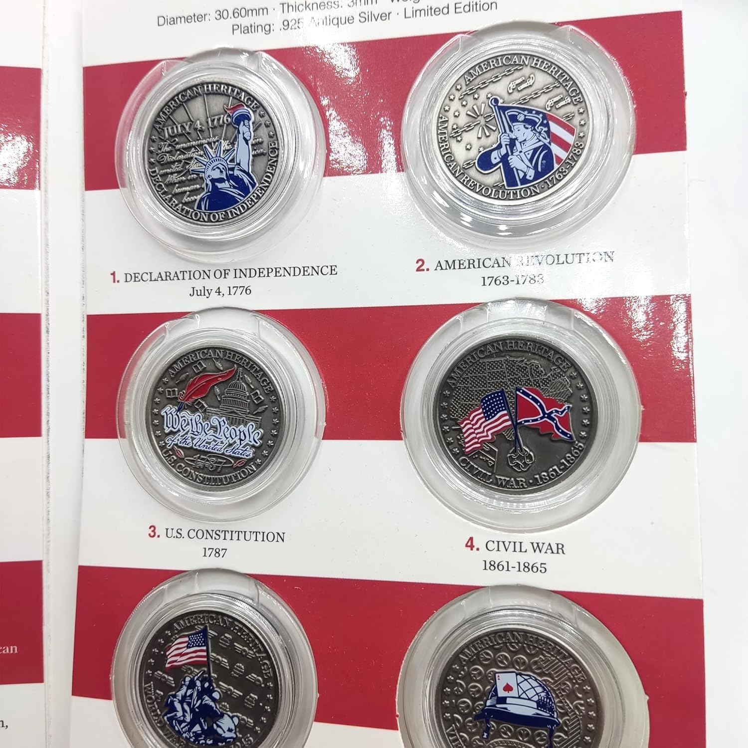 Colección Herencia Americana. - 8 medallas del patrimonio americano - Medallas de colección, medallas para coleccionistas - Conecta con la historia de EE.UU.