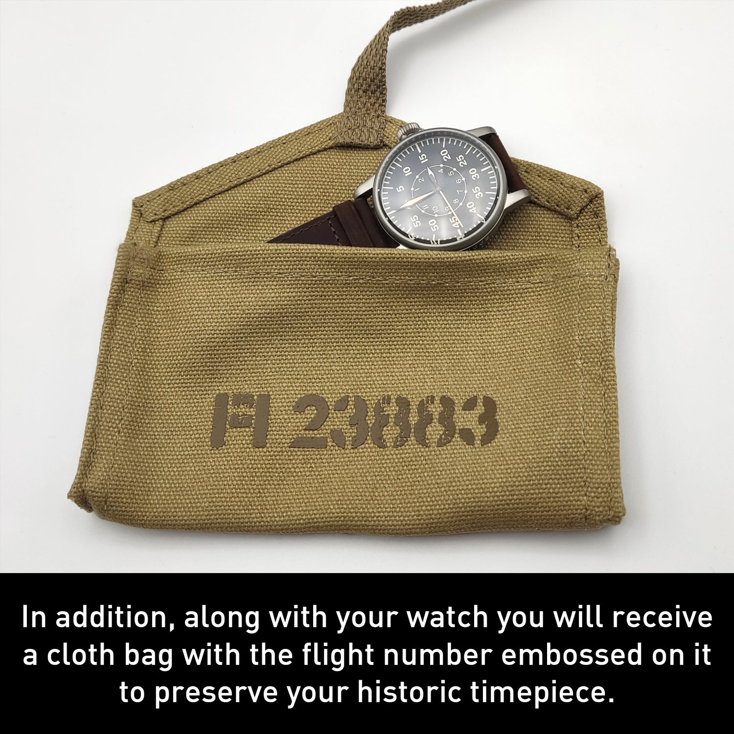 WW2 Luftwaffe Military Watch: Swiss-Quartz, Black, Water Resistant