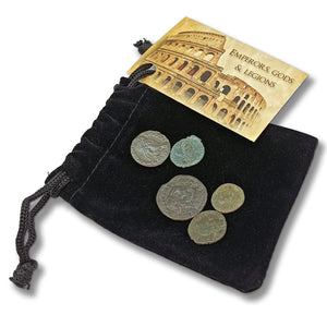 5 Original Imperial Roman Coins in a Coin Grab Bag - Rare Coins of Emperors, Gods & Legions - Coins Collection