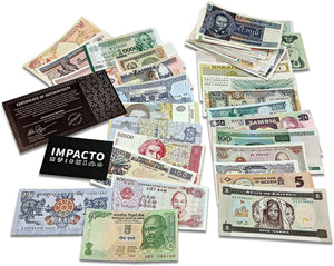 World Currency Collection – 100 Uncirculated Banknotes from Different Countries