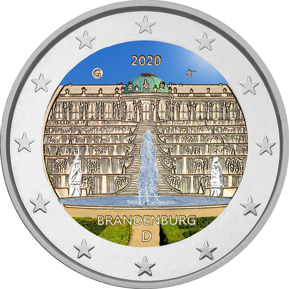 Germany - 2 Euro Colored 2020, Brandenburgo