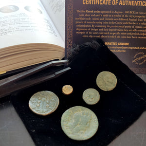 5 Original Greek Empire Coins in a Coin Grab Bag - Rare Coins of Heroes, Gods and Polis - Limited Coins Collection