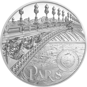 Palau, 20 dollars 2021. Tiffany Art - Paris 3 Oz. Silver