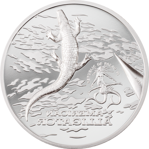 Palau, 5 dollars 2022. American Alligator. 1 Oz. Silver ,999