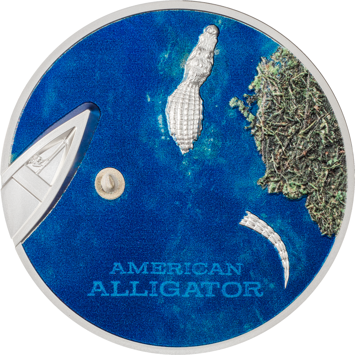 Palau, 5 dollars 2022. American Alligator. 1 Oz. Silver ,999