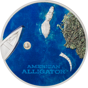 Palau, 5 dollars 2022. American Alligator. 1 Oz. Silver ,999
