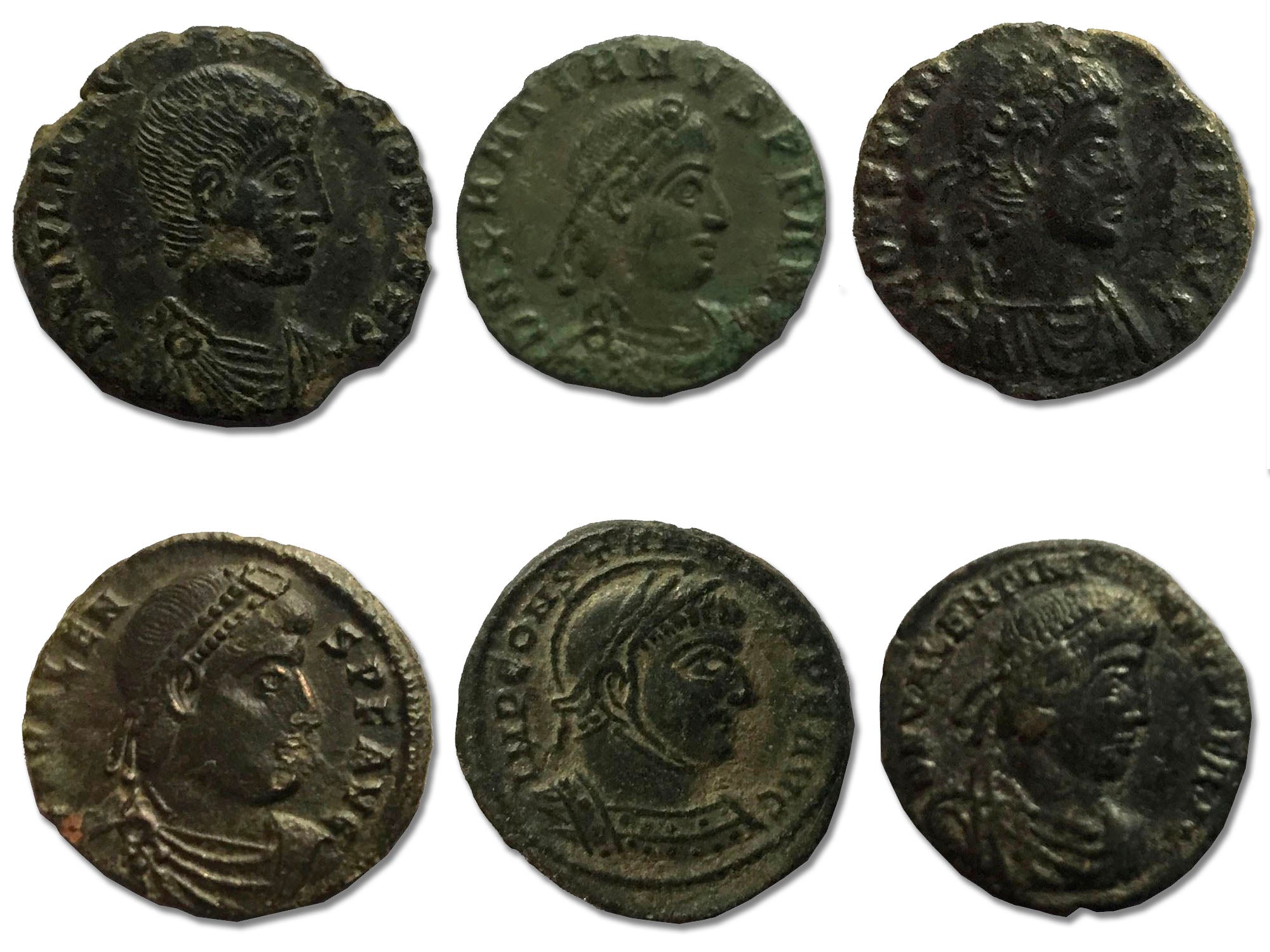 The Fall of Rome. The last days of the Empire. 6 authentic coins