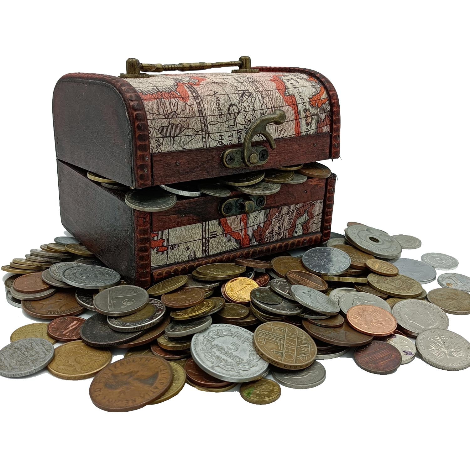 1 Kg de Monedas Raras: Colección Original en Cofre
