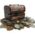Coin Collection - Collectible Coins for Collectors - Treasure Chest with 2 Pounds (1 Kg.) of Rare Coins - World Currency Set - Decorative Wooden Box - Old Foreign Currency (COA Included)