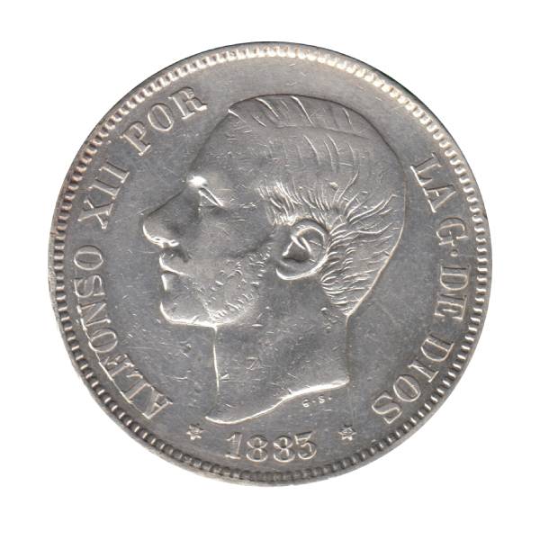 Los Duros de Plata - 5 Pesetas 1882/87. Alfonso XII con barba