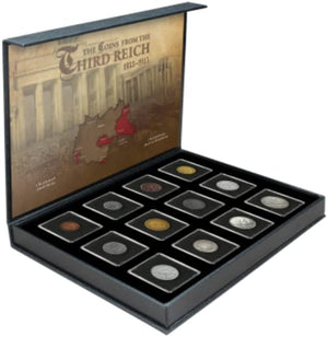 WW2 World Currency - 12 Authentic Coins + 2 Stamps Used During World War 2 by The Third Reich 1939-1945
