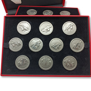 Ferrari Coin Collection - 20 Official Medals Ferrari F1 Collectibles, World Championships - Made of Titanium - F1 Coins - Collectible Coins for Collectors - Ferrari Coins 1952-2008