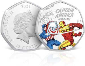 Colección completa Capitán America - 12+2 monedas Edición Limitada y Oficial Marvel.