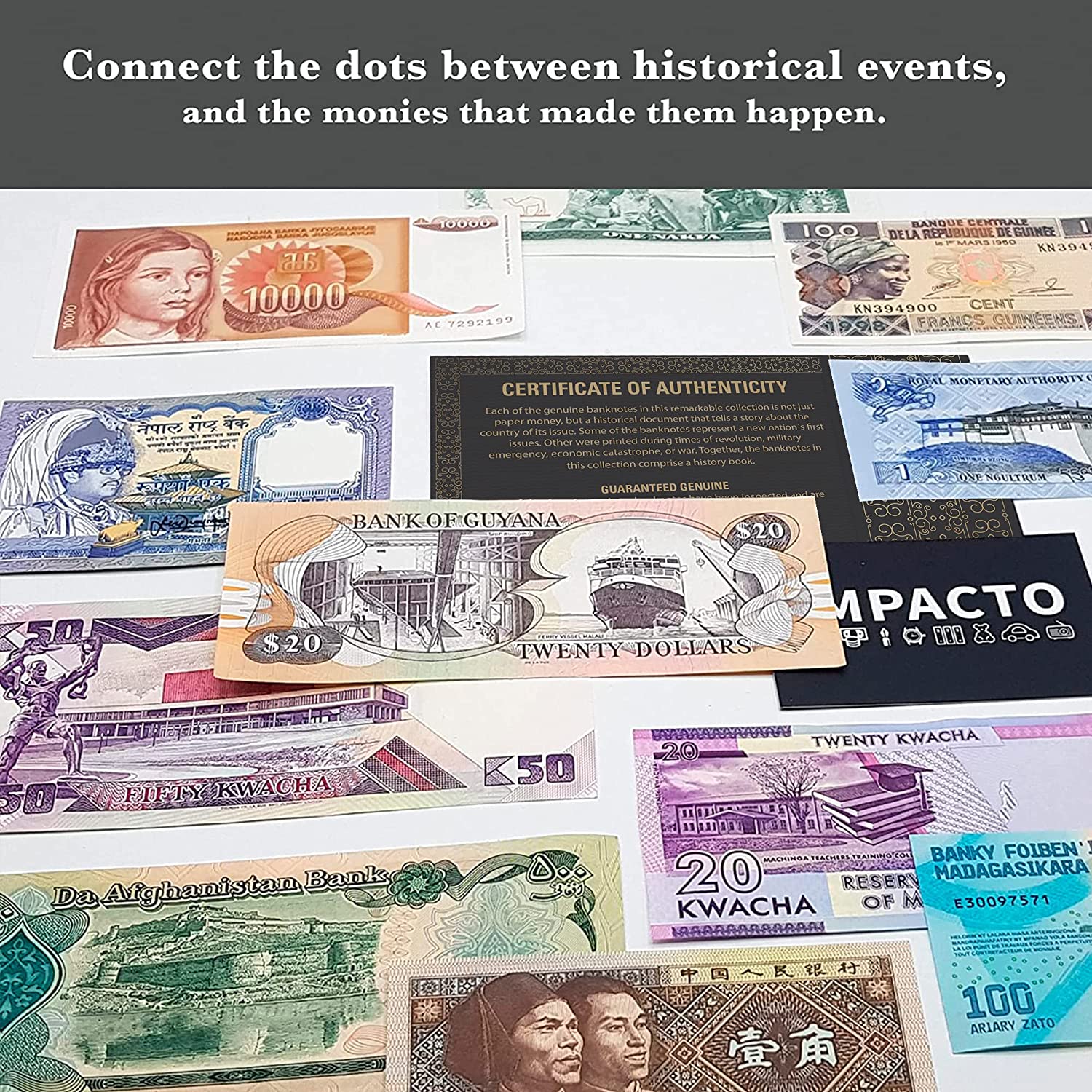 Colección de billetes del mundo: 50 billetes diferentes