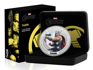 Marvel Los Vengadores Thor Edición Luxe - Moneda / Medalla bañada en Plata .999 - 65mm