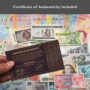World Currency Collection – 300 Uncirculated Banknotes from Different Countries