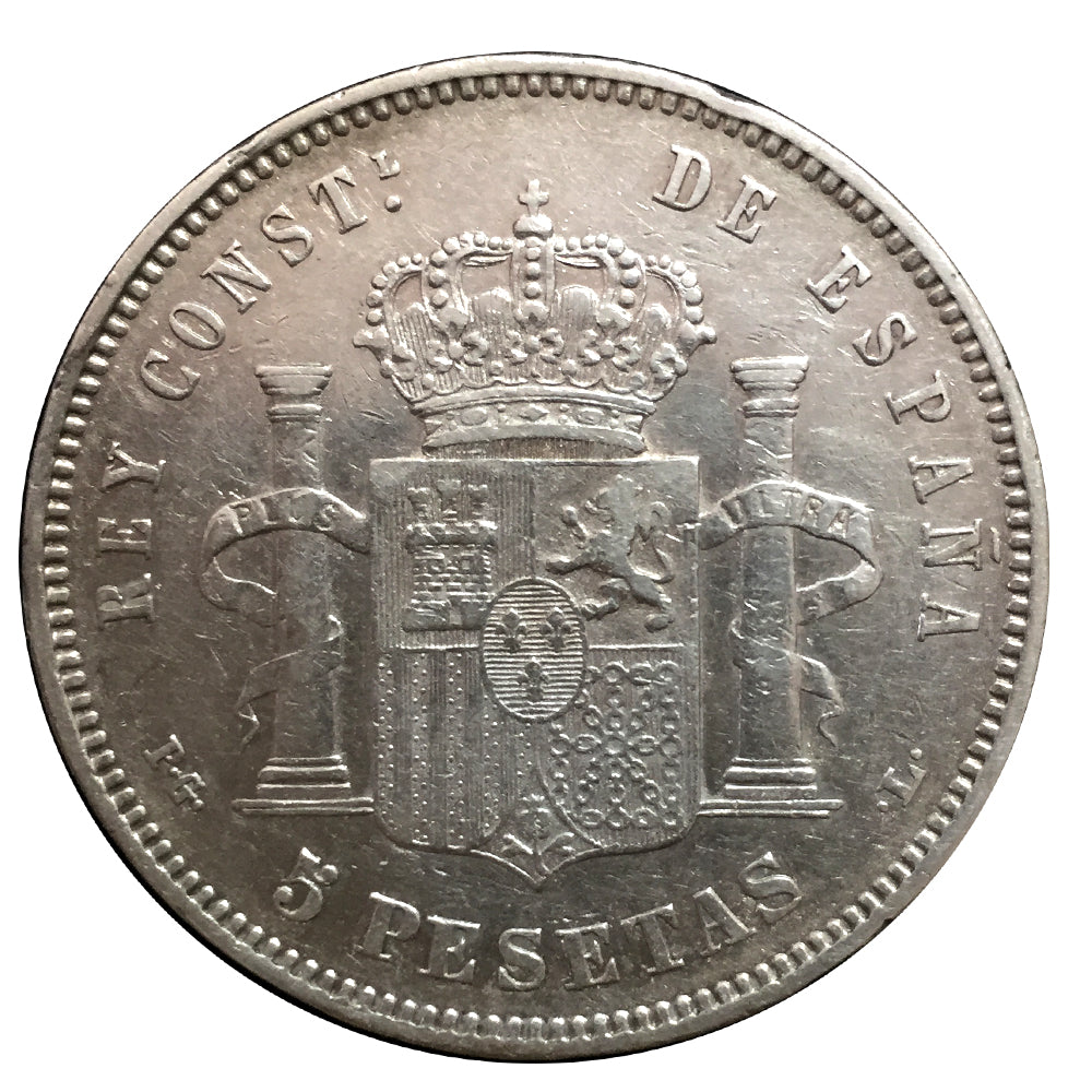 The Silver "Duros" - 5 Pesetas 1892/94. Alfonso XIII "The Curls"